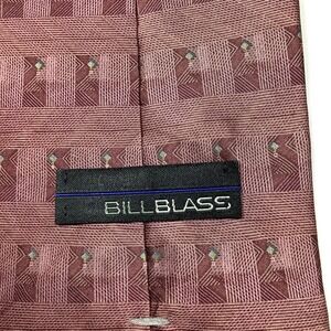 Bill Blass Men's Silk Tie Burgundy Geometric